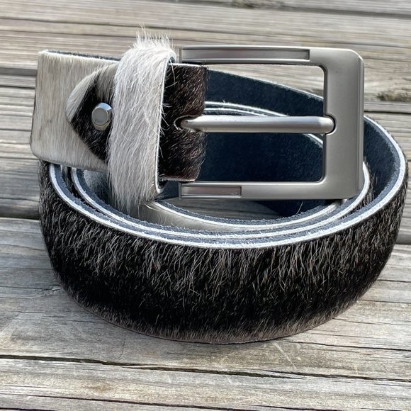 Original COWHIDE BELTS with Full Grain Leather Backside Unisex 100% Real Cowhide - Picture 12 of 15